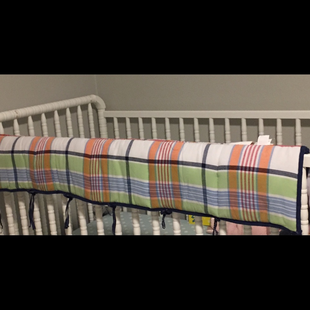 Pottery Barn Kids madras crib rail cover